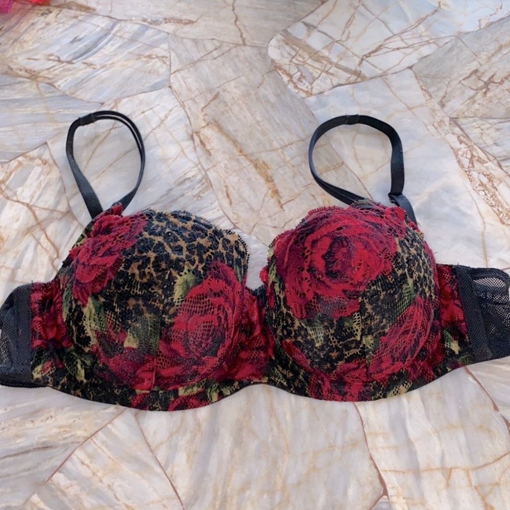 Victoria Secret Red Rose Bra 34B vintage‎ y2k rare